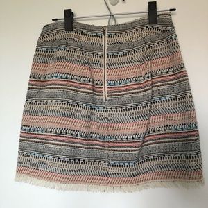 Multi-colored fringe miniskirt